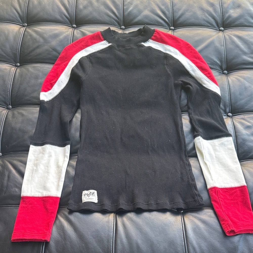 Free People Black Ribbed Top